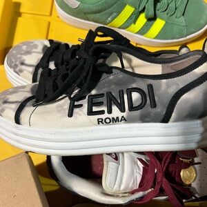 Fendi Black and White Logo Sneakers